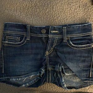 BKE Peyton dark jean shorts